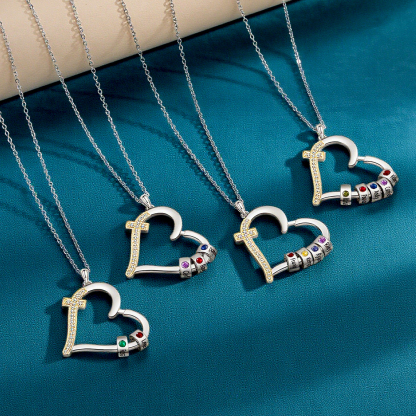 2-5 Names Personalized Customized Names and Birthstone Necklace Love Necklace Gift for Her