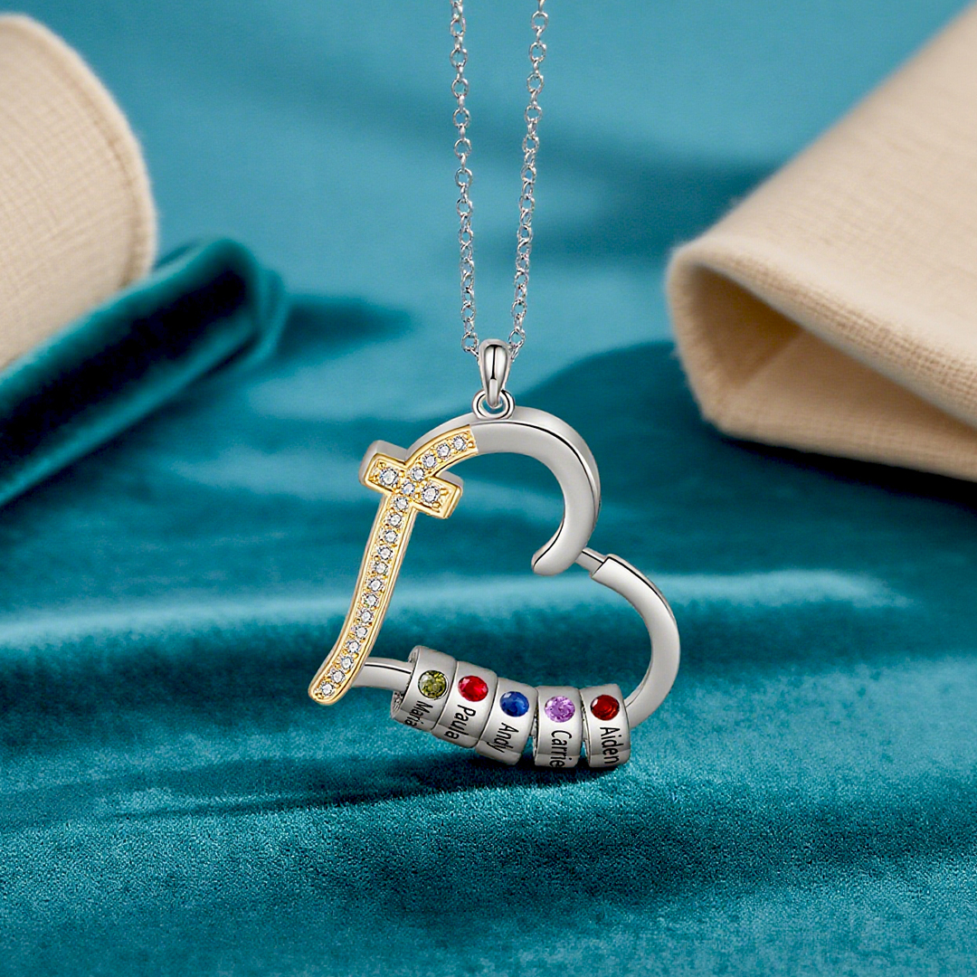 2-5 Names Personalized Customized Names and Birthstone Necklace Love Necklace Gift for Her