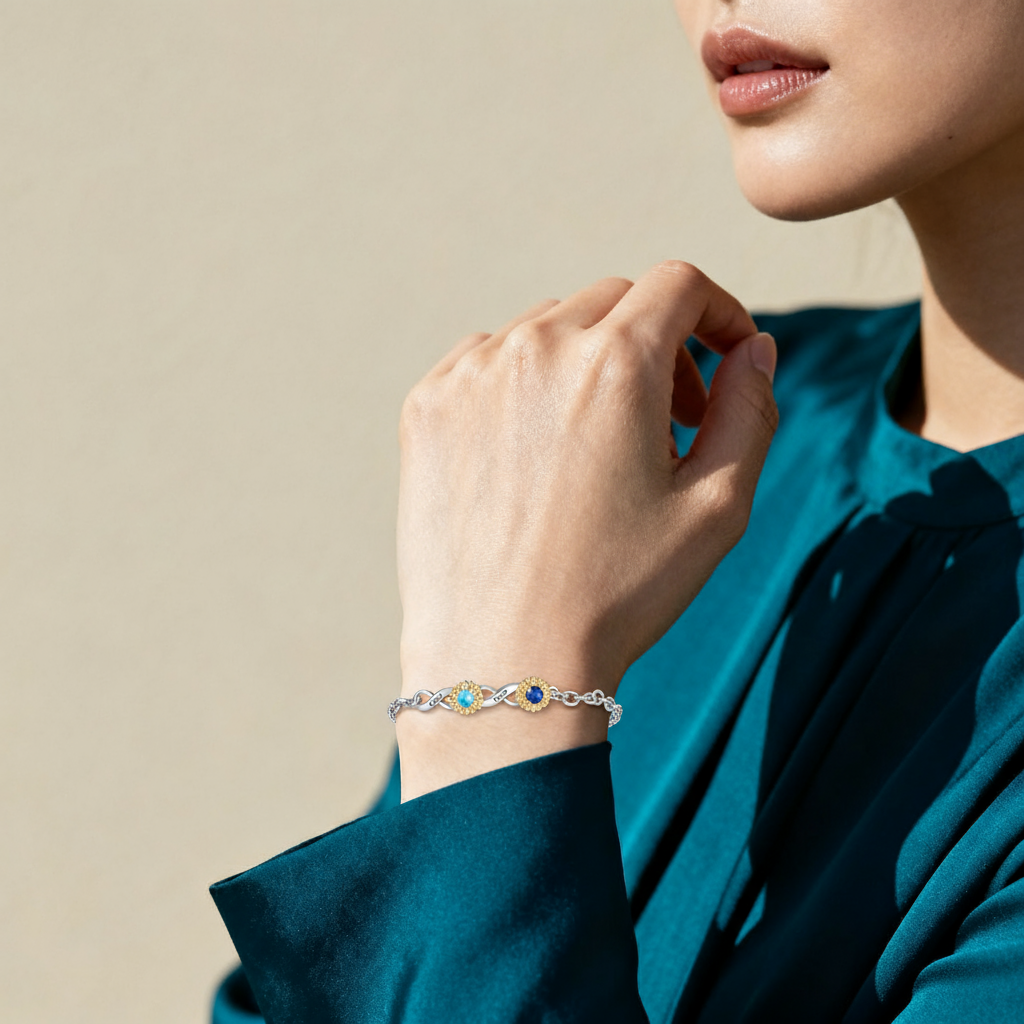 2-4 Birthstones & Names - Personalized Birthstone Beautiful Bracelet Gift for Her