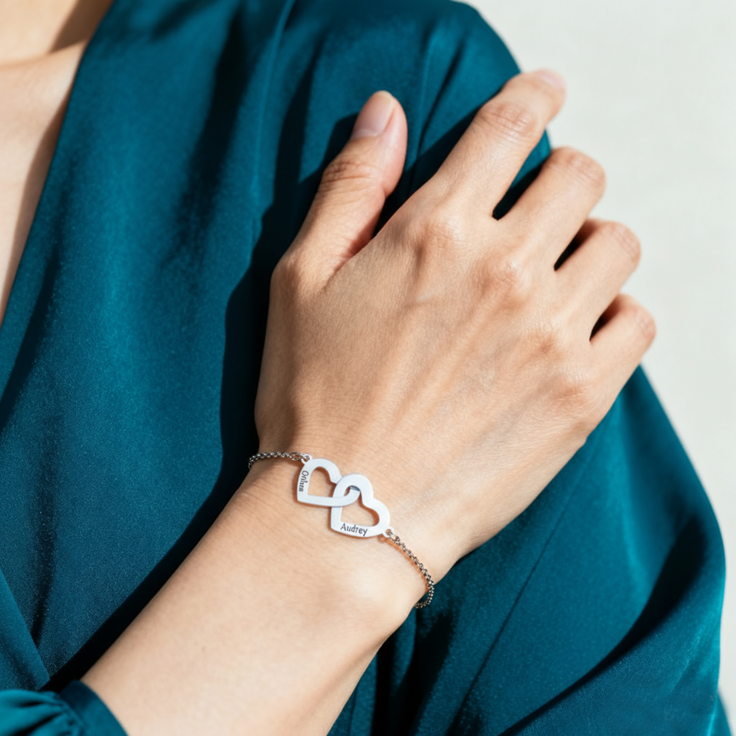 Custom Heart Bracelet With 2 Names Bracelet