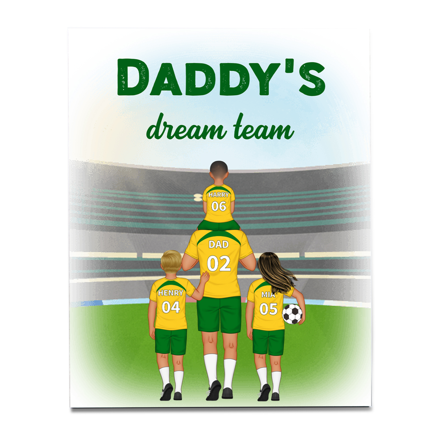 To My Dad - Wooden Frame Dad's Football Team 2-9 Personalized Name with Text