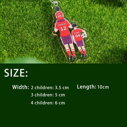 1-3 Names-Personalized Dad's Football Team Keychain Custom Names Gift For Dad