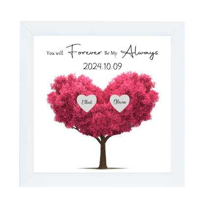 Personalized Love Tree Plastic Photo Frame with 2 Names & Date – Valentine's Gift for Couple | Jessemade