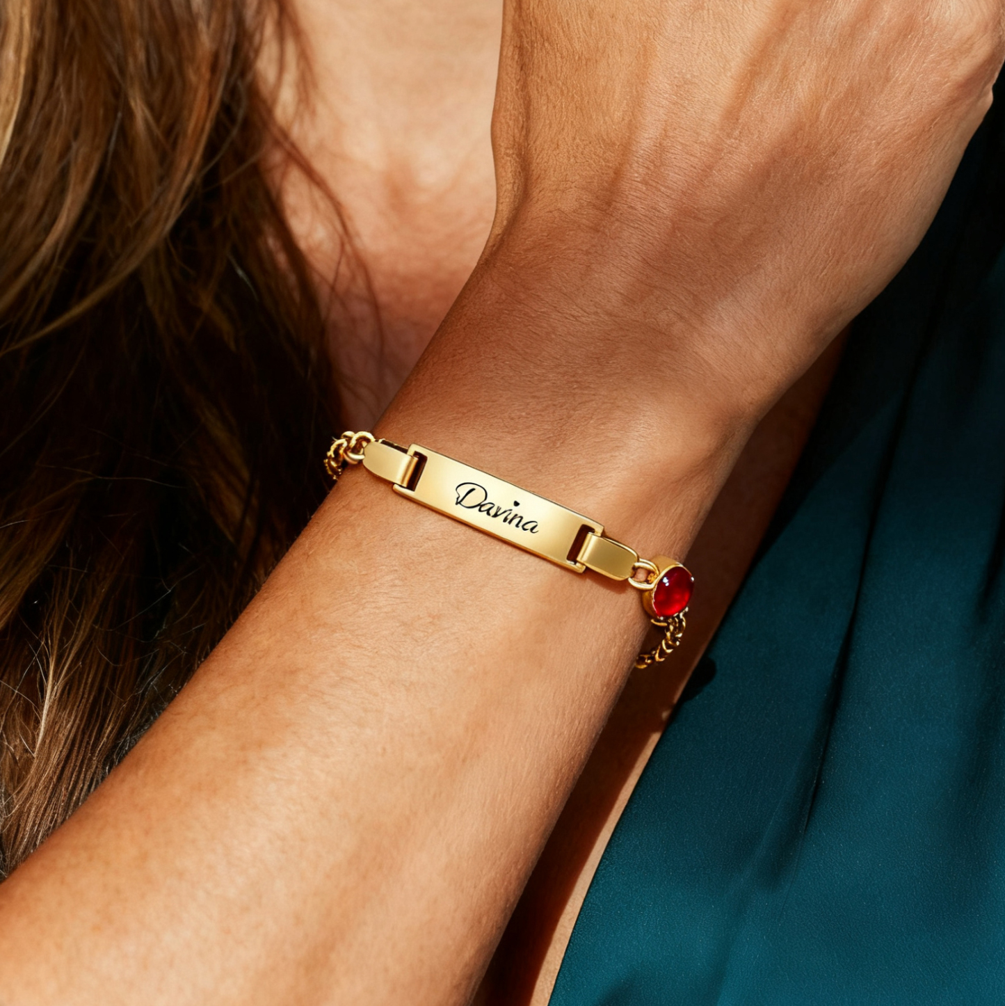 Personalized Adjustable & Engravable Baby Bracelet, Custom Name & Birthstone Stainless Steel Bracelets Gift for Baby and New Mom