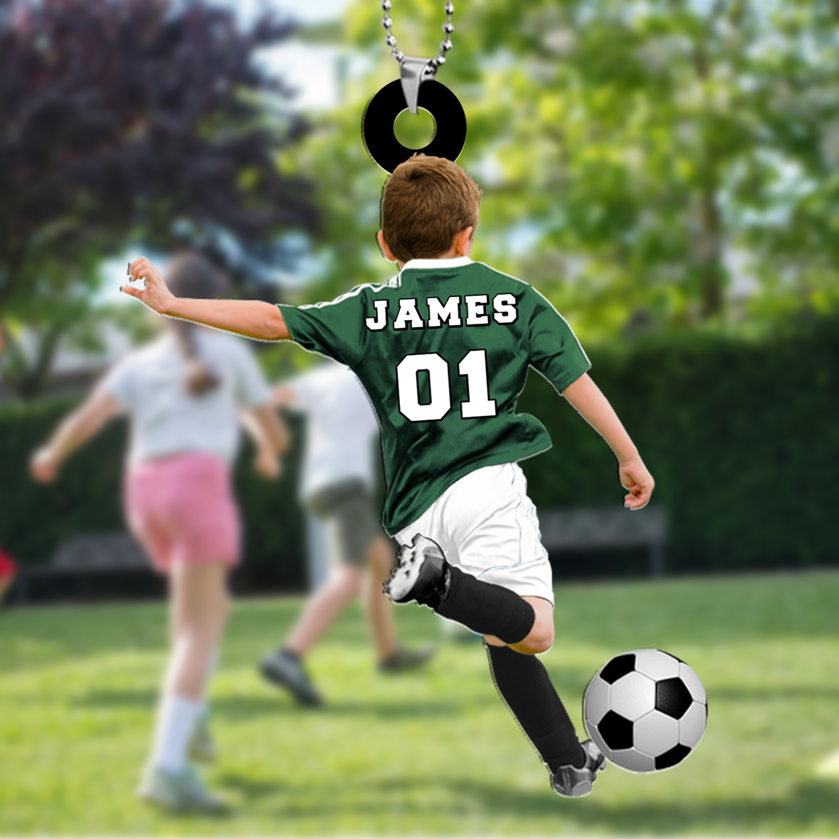 Personalized Acrylic Football Goal Keychain with Custom Name & Number – Ideal Gift for Soccer Lovers | Jessemade 