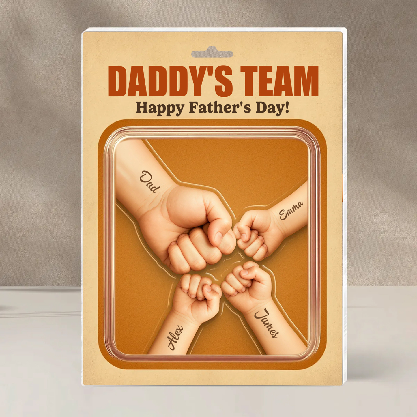DADDY‘S TEAM - Funny Custom Father's Day Acrylic Plaque – Personalized Gift for Dad with Kids | Jessemade