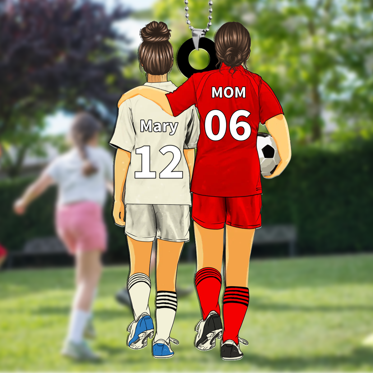 Custom Soccer Acrylic Keychain – Personalized Mom Gift with Names & Jersey Numbers – Great for Mother’s Day & Birthdays