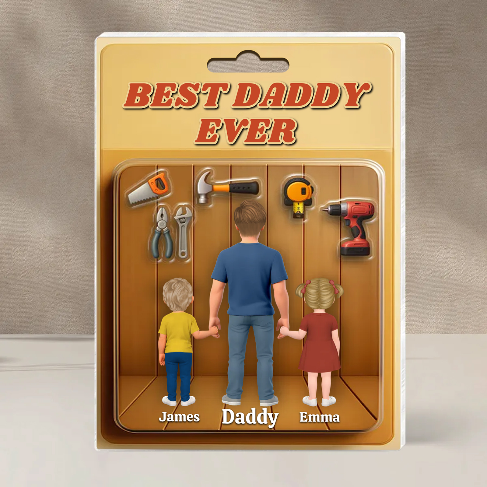 BEST DADDY EVER - Funny Custom Father's Day Acrylic Plaque – Personalized Gift for Dad with Kids | Jessemade