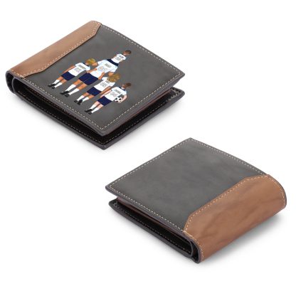 Personalized Football Family Leather Men's Wallet - Handcrafted in the USA - Ships in 2 Days - With Various Designs Gift For Father's Day | Jessemade