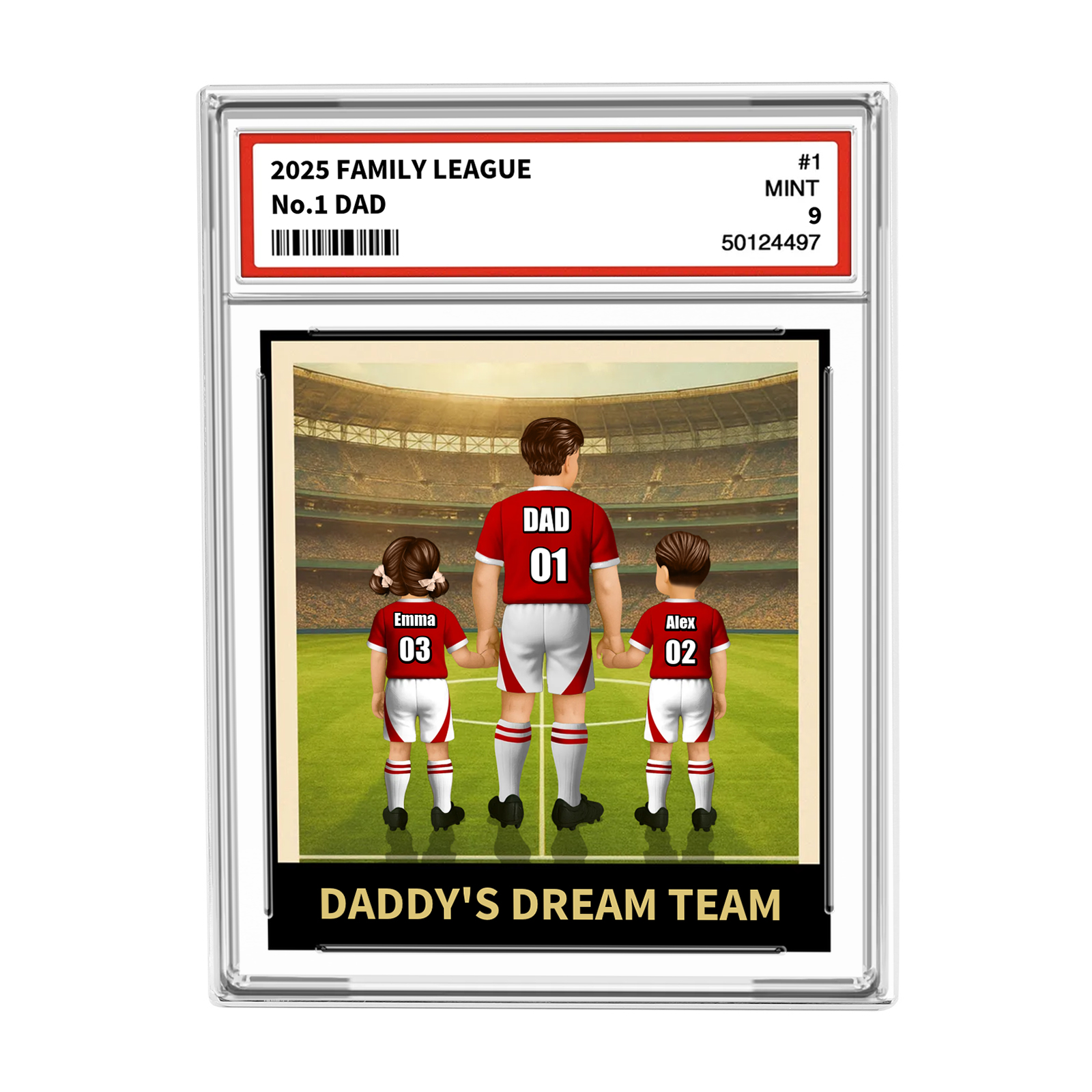 Personalized Acrylic Soccer Display  – “Daddy's Dream Team” Name Plaque for Father's Day