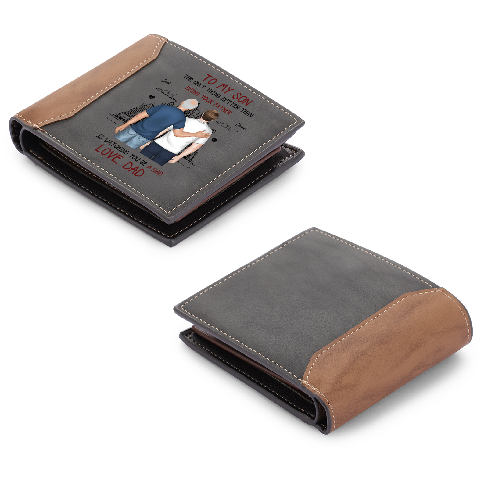 Personalized wallet for Dad – “To My Son" | Father’s Day Gift from Dad - Customized in the USA & Ships in 2 Days