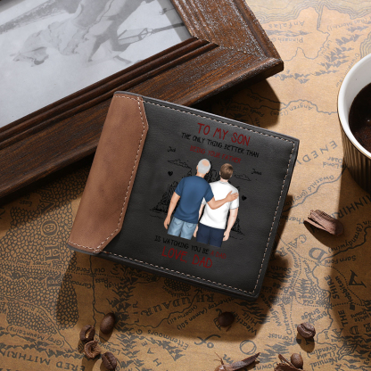 Personalized wallet for Dad – “To My Son" | Father’s Day Gift from Dad - Customized in the USA & Ships in 2 Days