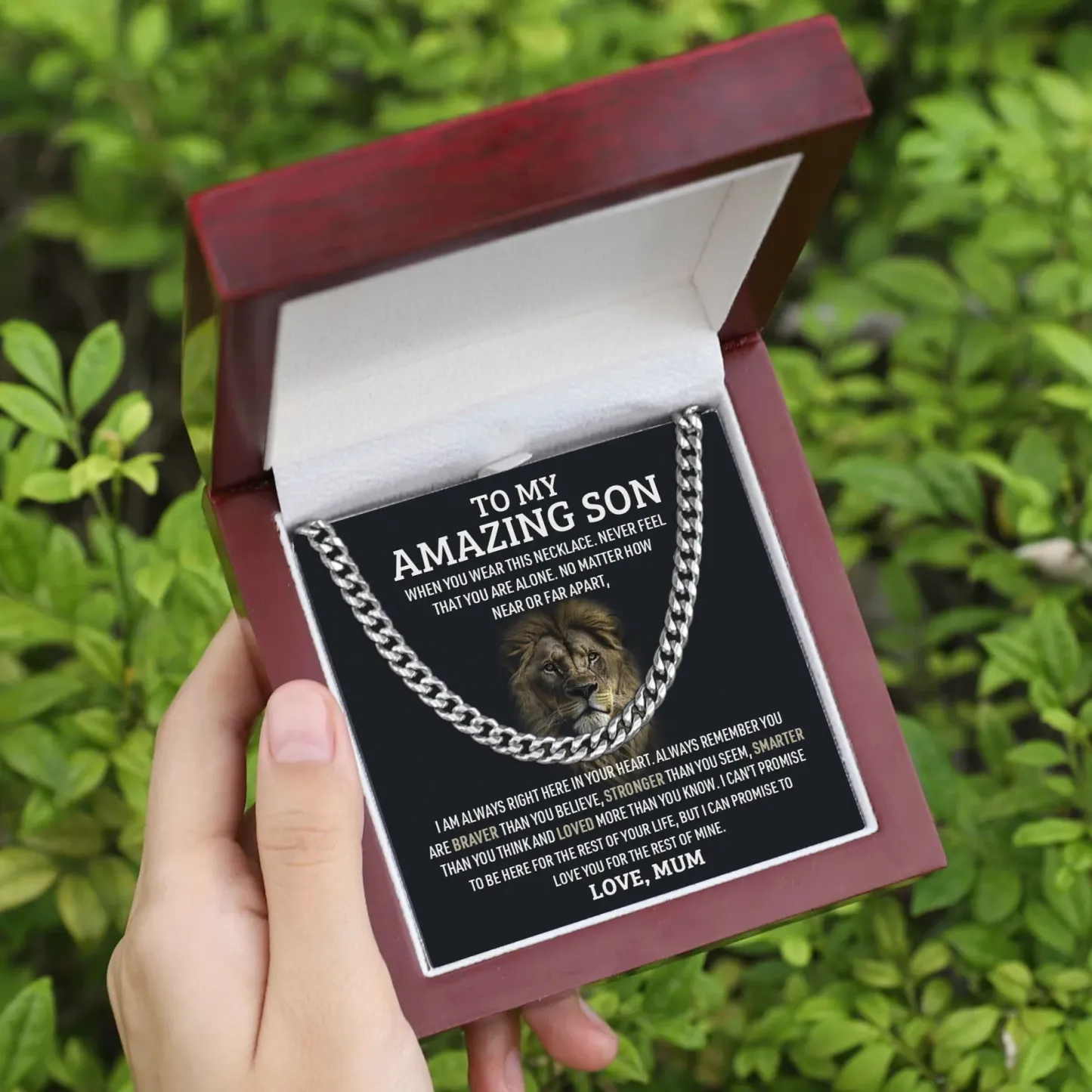 To My Son Never Feel That You Are Alone Cuban Chain Necklace Stainless Steel Necklace Warm Gift | Jessemade