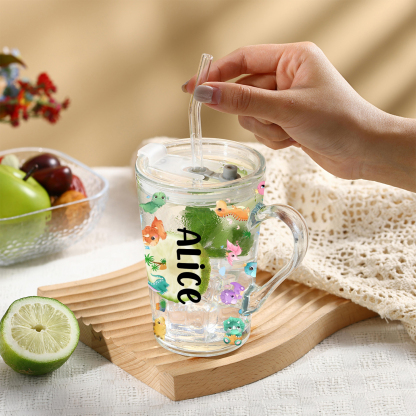 Personalized Cartoon Dinosaur Name Cup – Custom Back-to-School Mug with Name & Style