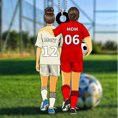 Custom Soccer Acrylic Keychain – Personalized Mom Gift with Names & Jersey Numbers – Great for Mother’s Day & Birthdays