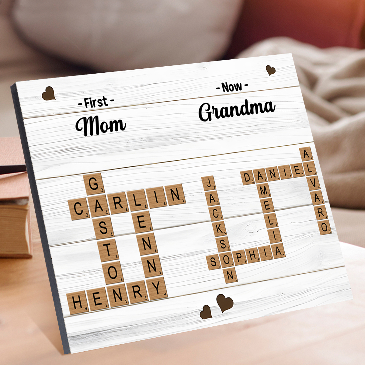 Personalized Wooden Plaque Crossword Family Keepsake Gift for Grandma | Jessemade