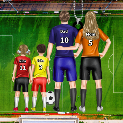 Personalized Acrylic Football Keychain for Family with Custom Name & Number – Ideal Gift for Soccer Lovers | Jessemade 