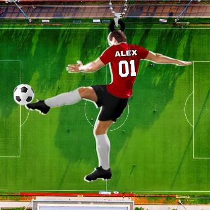 Personalized Acrylic Football Keychain with Custom Name & Number – Ideal Gift for Soccer Lovers | Jessemade 