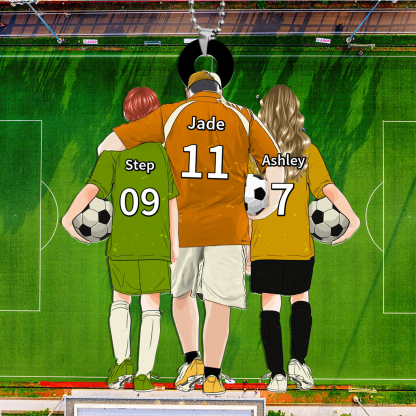 Personalized Acrylic Football Keychain for Dad with Custom Name & Number – Ideal Gift for Soccer Lovers | Jessemade 