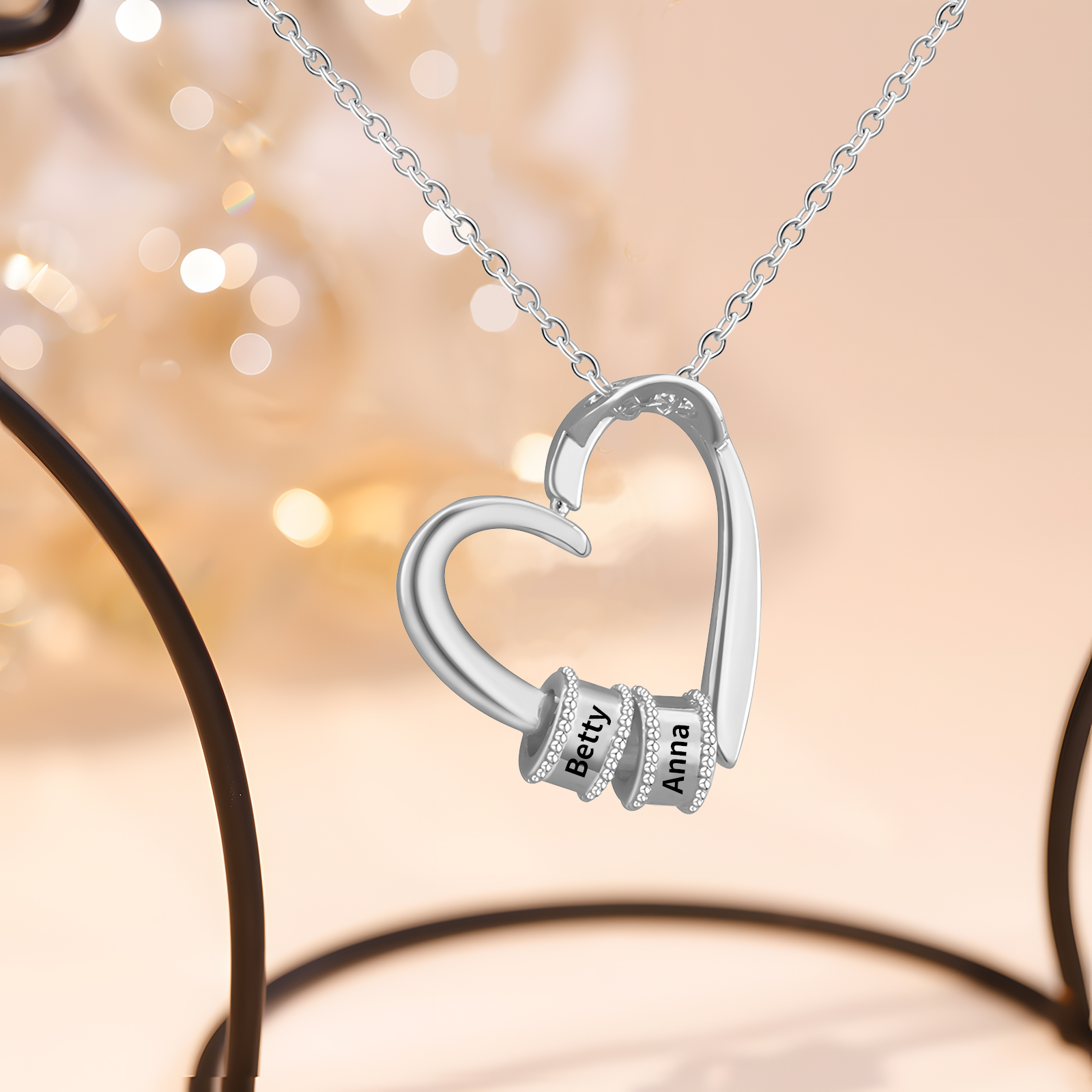 Jessemade UK 2 Names-Personalized Exquisite Necklace Supports Customized Name Necklace Gifts for Her 19.99 n2