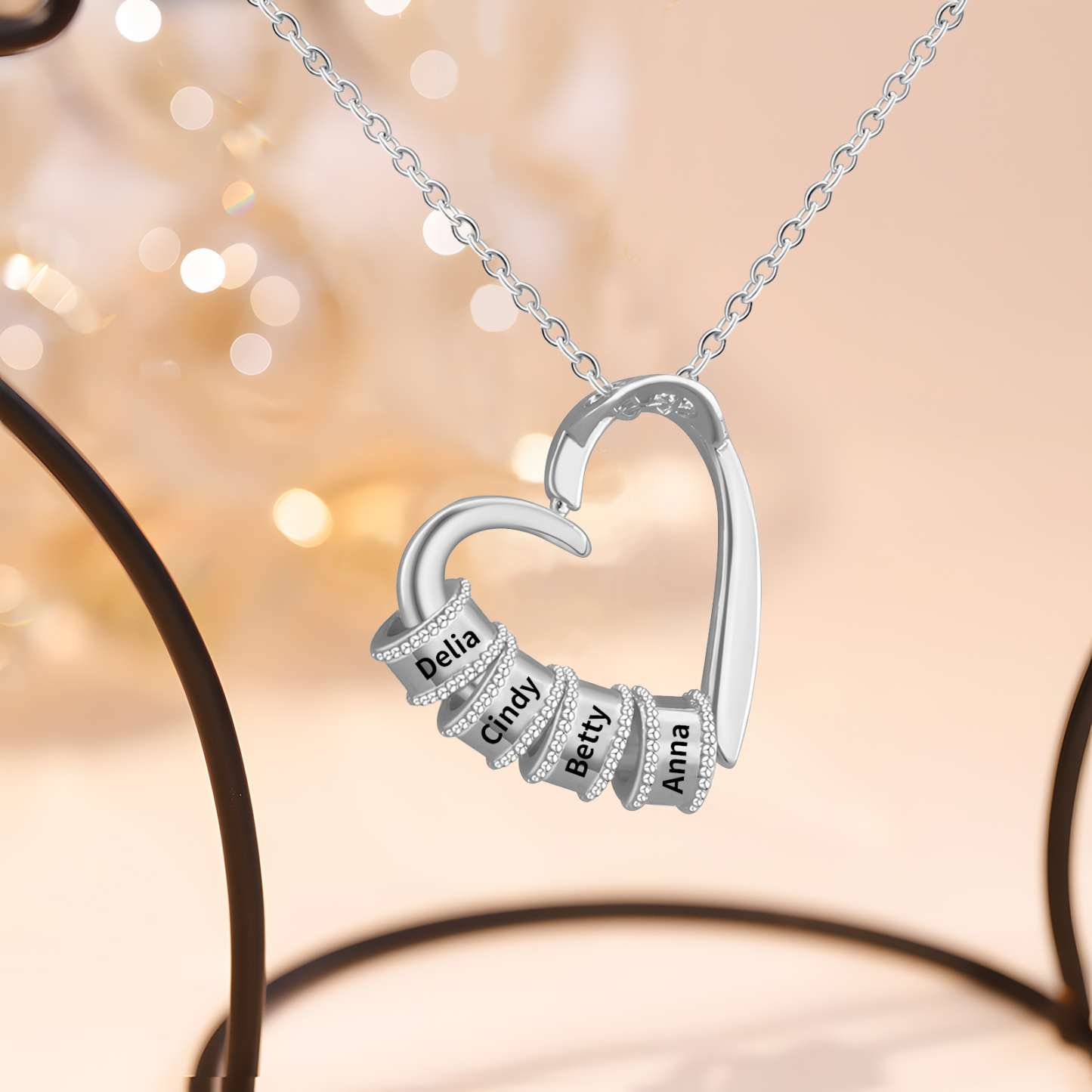 4 Names-Personalized Exquisite Necklace Supports Customized Name Necklace Gifts for Mom