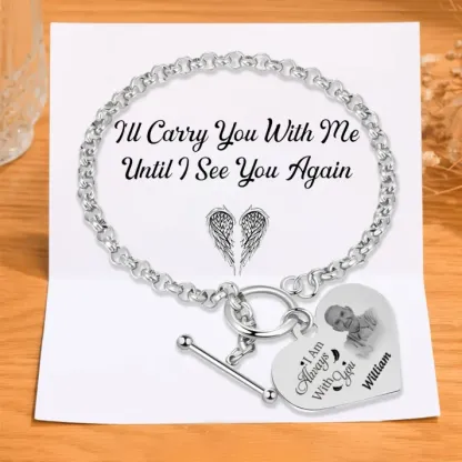 Personalized Memorial Bracelet with Custom Name and Photo I Am Always