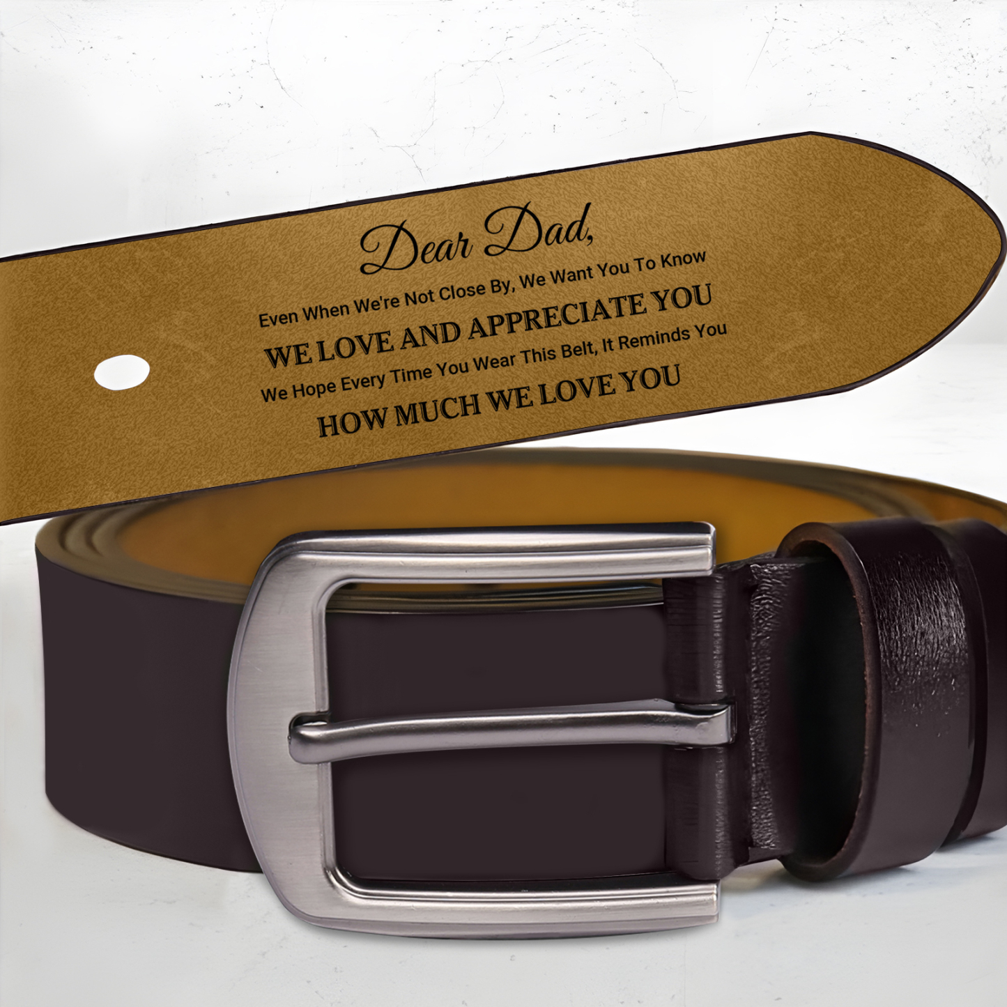 Engraved Belt for Dad - Father’s Day Personalized Leather Belt