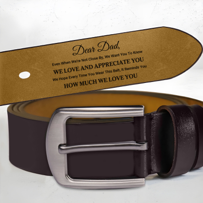 Engraved Belt for Dad - Father’s Day Personalized Leather Belt