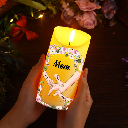 LED Candle – Personalized with 1-6 Names – Thoughtful Mother’s Day Gift for Mom