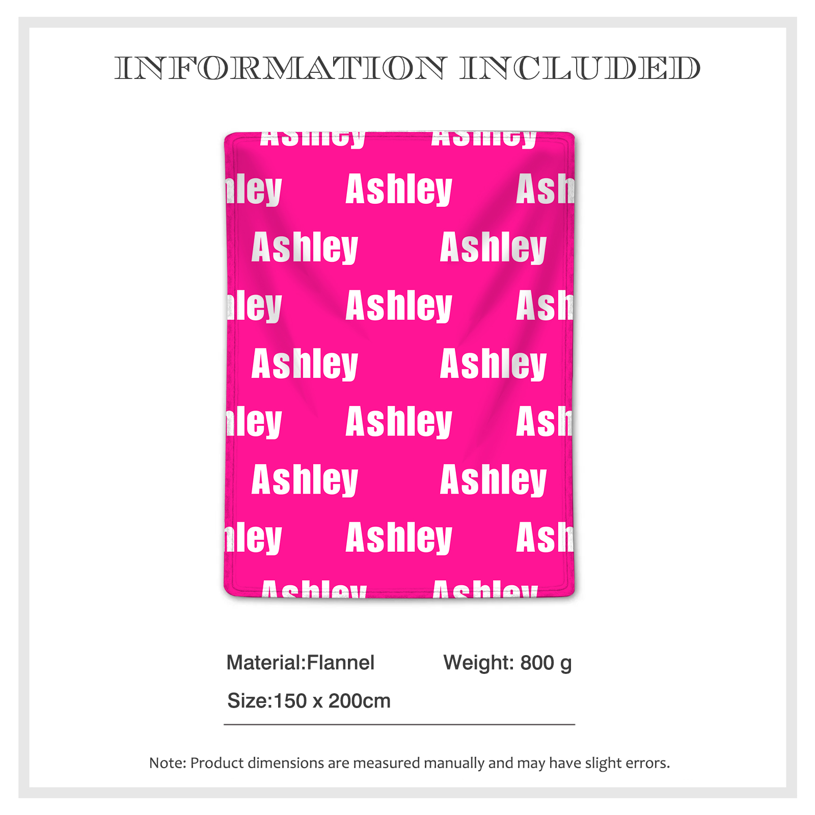 Personalised Name Family Blanket High-Quality Super Soft, Birthday/Christmas Gift for Kid | Jessemade