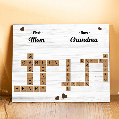 Personalized Wooden Plaque Crossword Family Keepsake Gift for Grandma | Jessemade