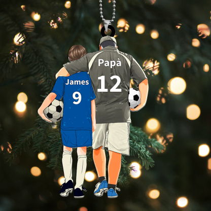 Personalised Acrylic Ornament – Custom Father & Child Design, Football-Themed Gift for Family | Jessemade