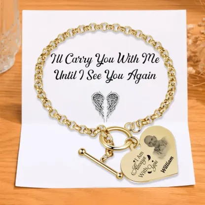 Personalized Memorial Bracelet with Custom Name and Photo I Am Always With You Gift Set for Family | Jessemade