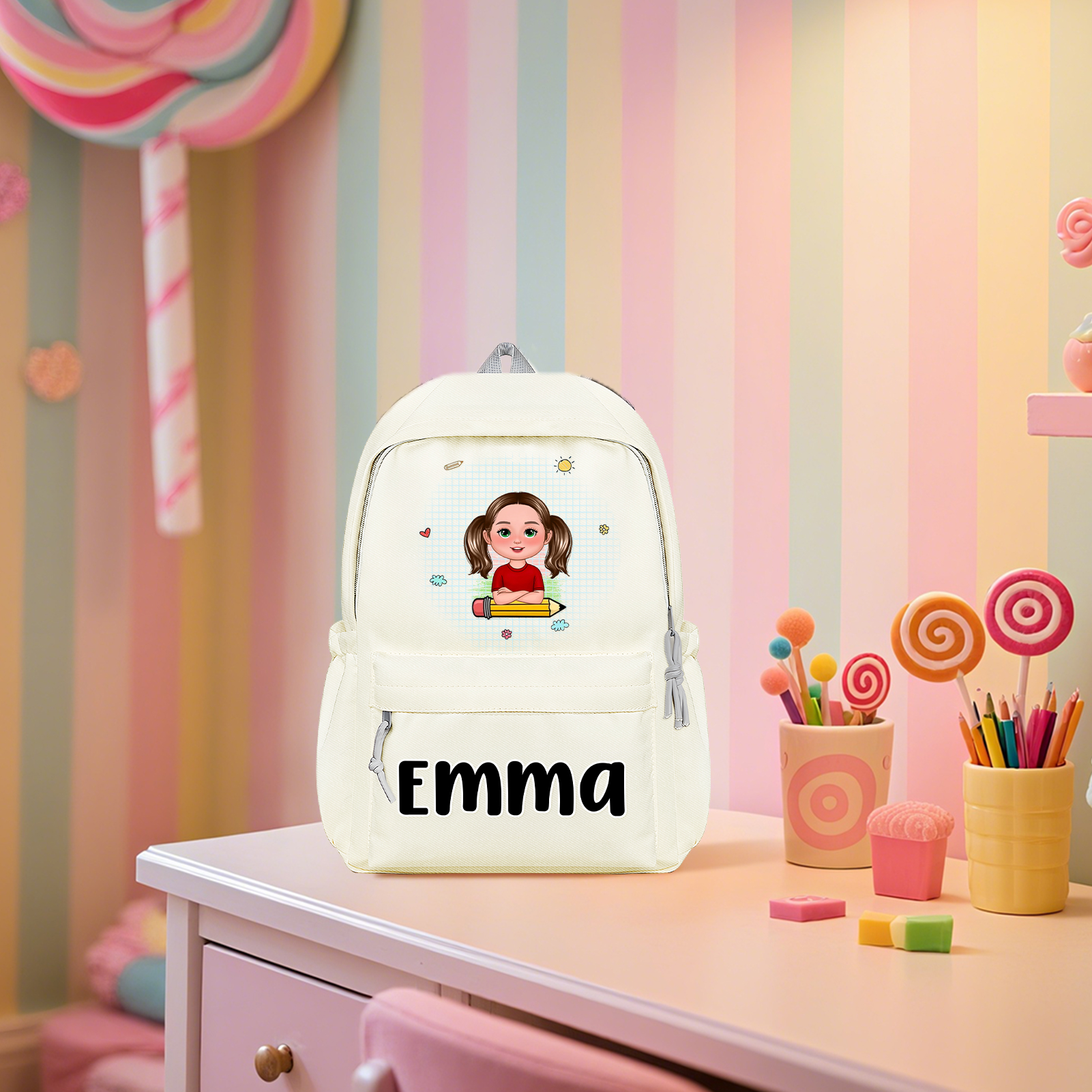 Unique Back-to-School Customizable Backpack – Personalized with Name & Character for Kids