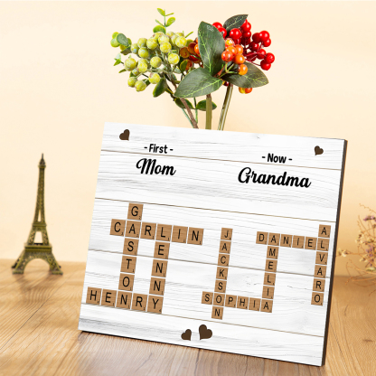 Personalized Wooden Plaque Crossword Family Keepsake Gift for Grandma | Jessemade