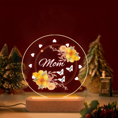 3 Name-Personalized Home Night Light Customized Family Member Names with LED Lighting Bedroom Decor for Mom