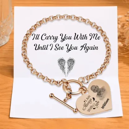 Personalized Memorial Bracelet with Custom Name and Photo I Am Always With You Gift Set for Family | Jessemade
