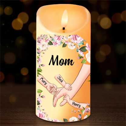 LED Candle – Personalized with 1-6 Names – Thoughtful Mother’s Day Gift for Mom