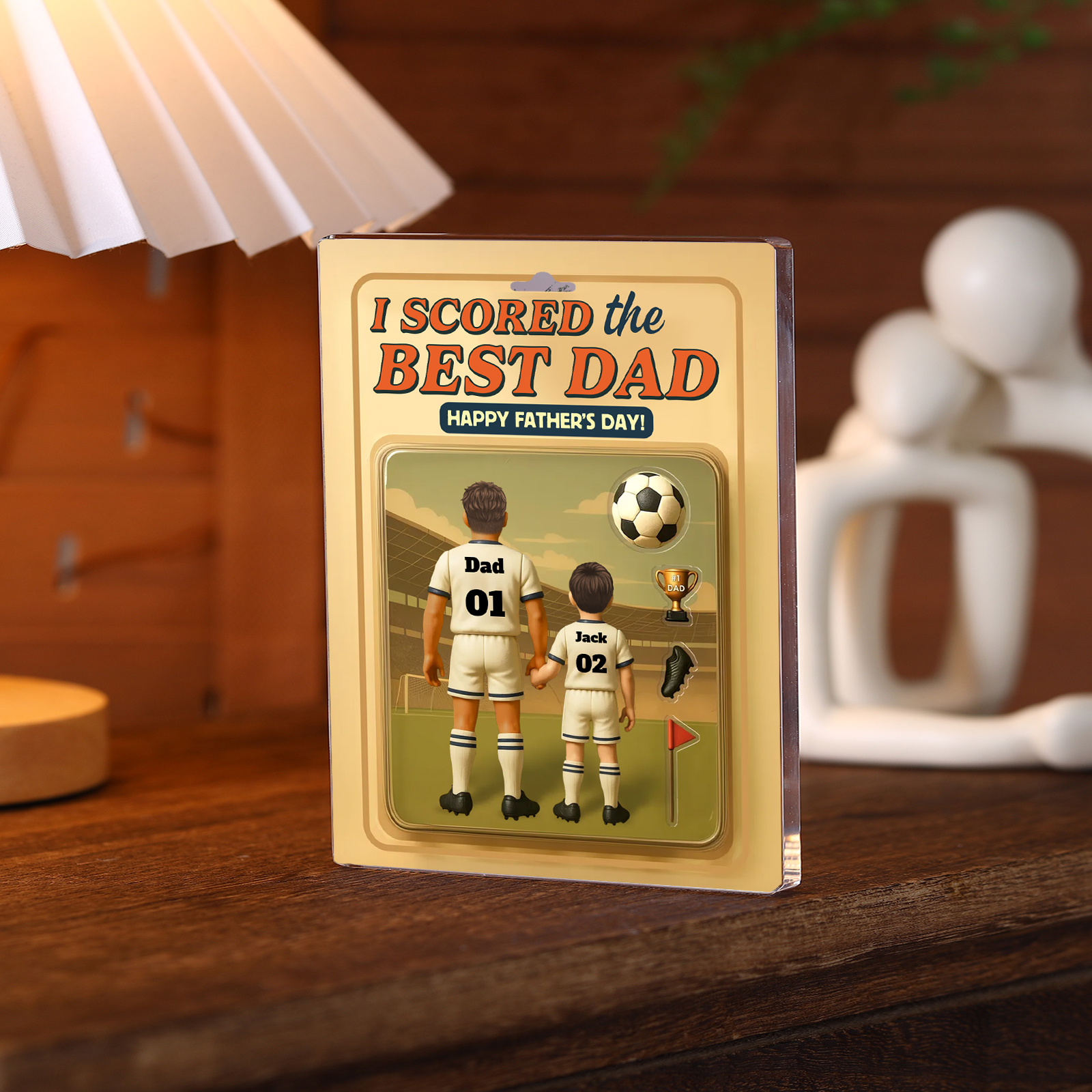 I Scored the Best Dad - Funny Custom Father's Day Acrylic Plaque – Personalized Gift for Dad with Kids | Jessemade