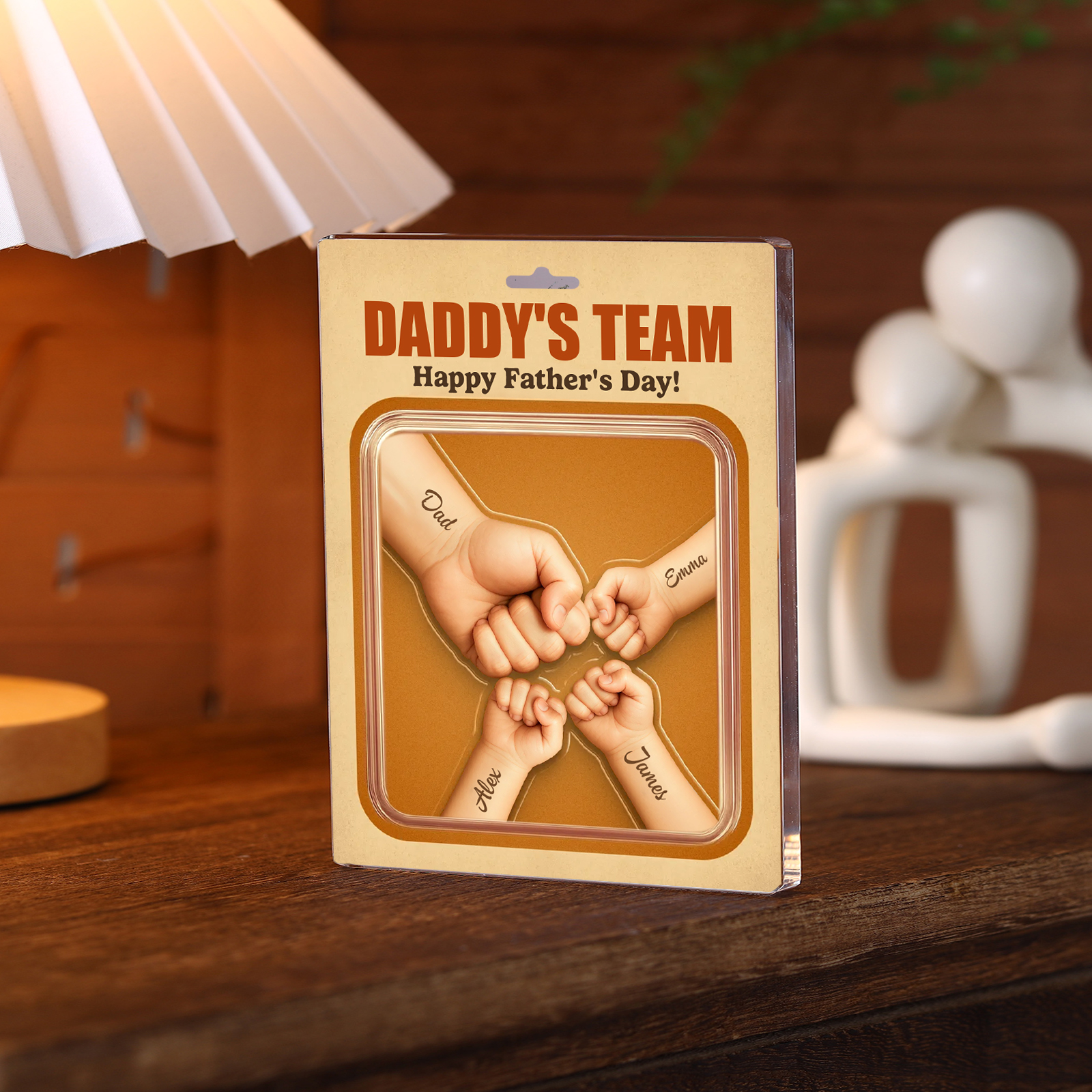 DADDY‘S TEAM - Funny Custom Father's Day Acrylic Plaque – Personalized Gift for Dad with Kids | Jessemade