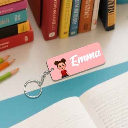 Personalized Back-to-School Custom Keychain – Unique Name & Character Design for Kids