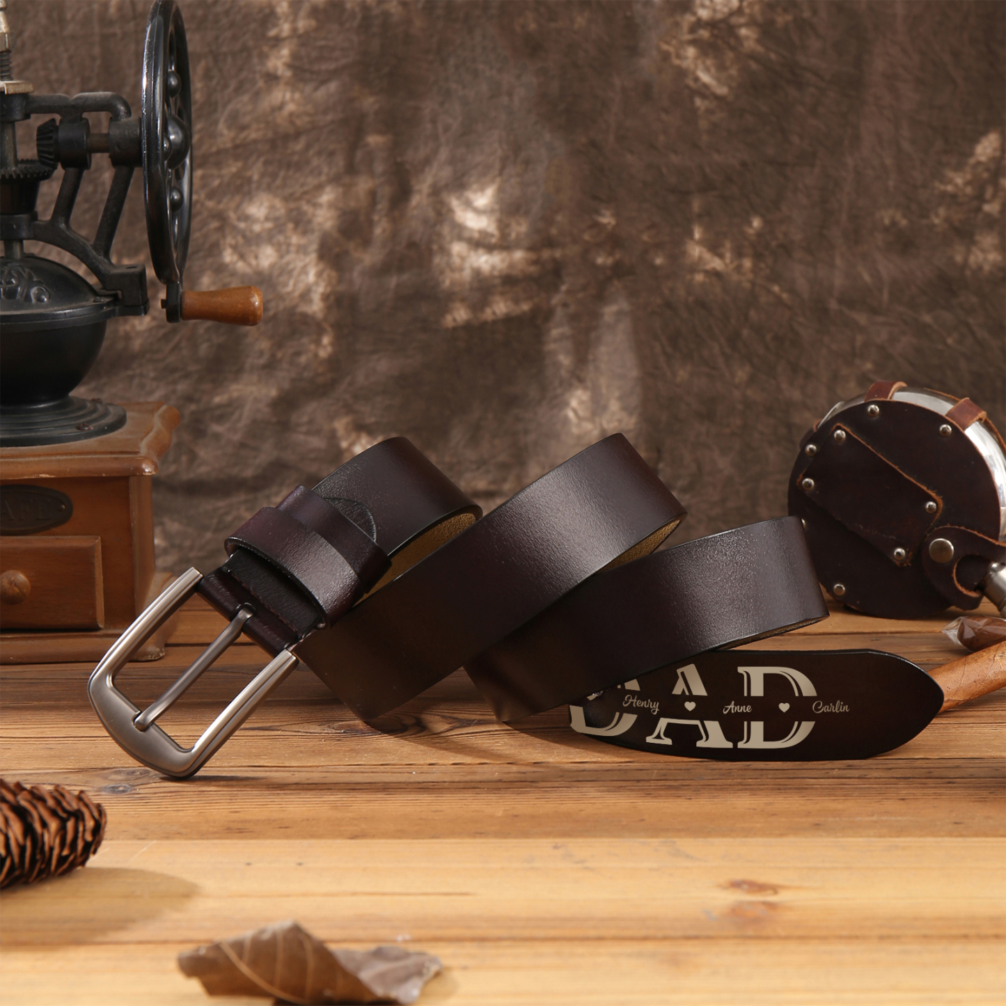 Engraved Belt for Dad - Father’s Day Personalized Leather Belt
