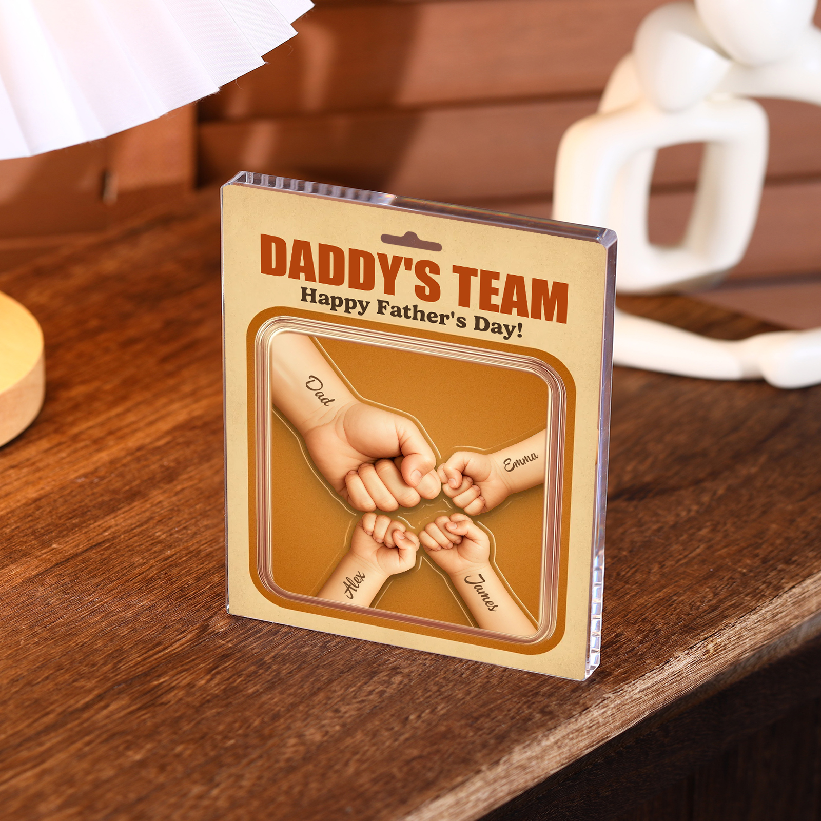 DADDY‘S TEAM - Funny Custom Father's Day Acrylic Plaque – Personalized Gift for Dad with Kids | Jessemade