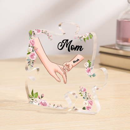 1 Name - Personalized Acrylic Heart Keepsake Customized Name Holding H