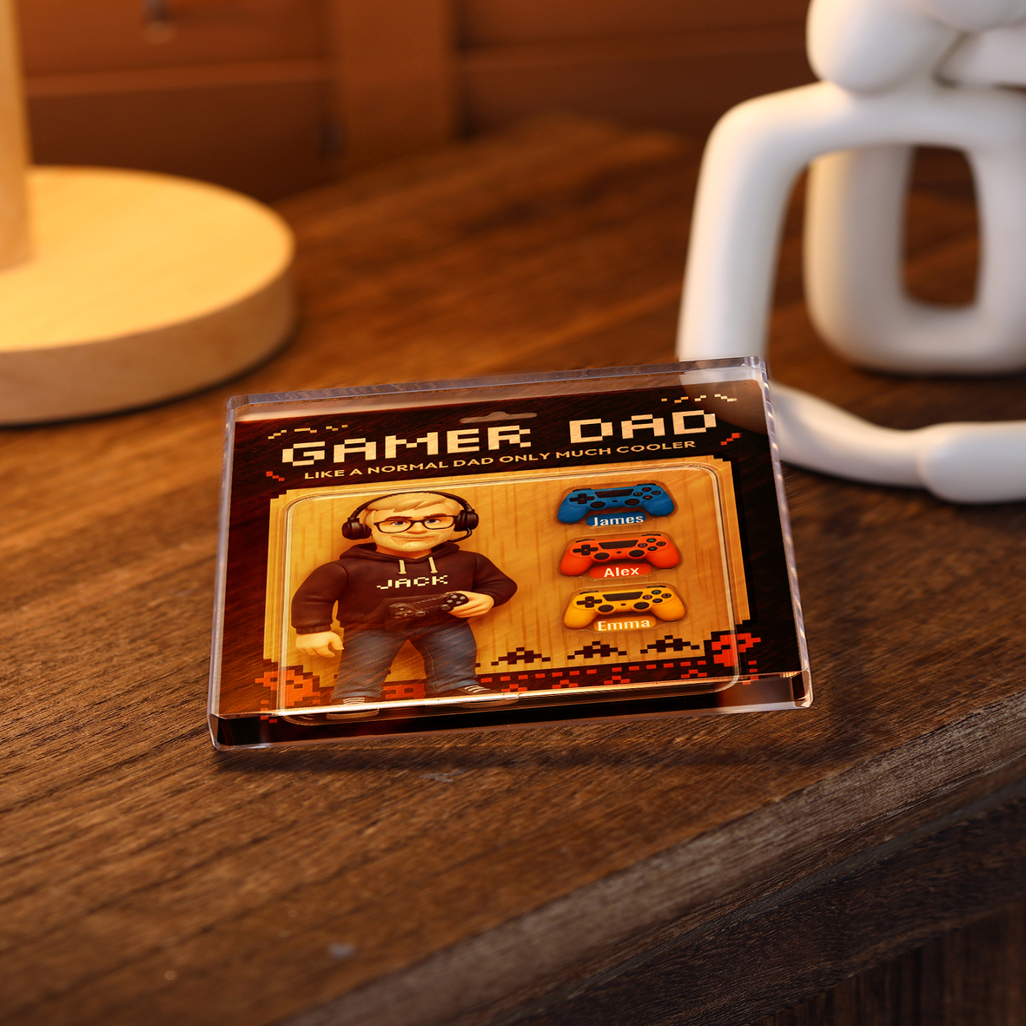 Personalized Acrylic Plaque Gamer Dad – Custom Gamer Dad  Gift for Dad