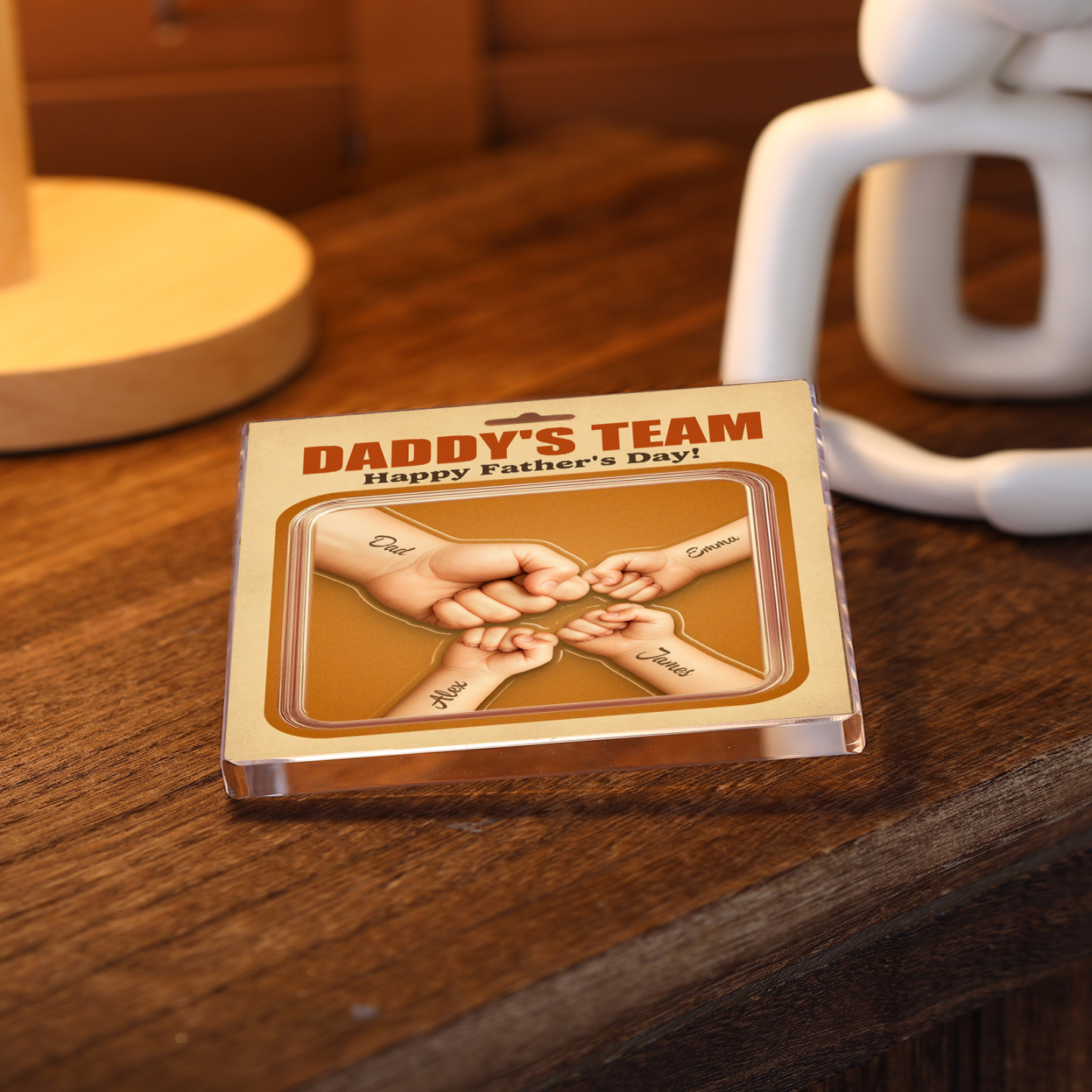 DADDY‘S TEAM - Funny Custom Father's Day Acrylic Plaque – Personalized Gift for Dad with Kids | Jessemade