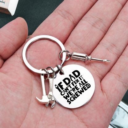 If Dad Can't Fix It, No One Can Fun Picture-Dad Tool Keychain Keyring