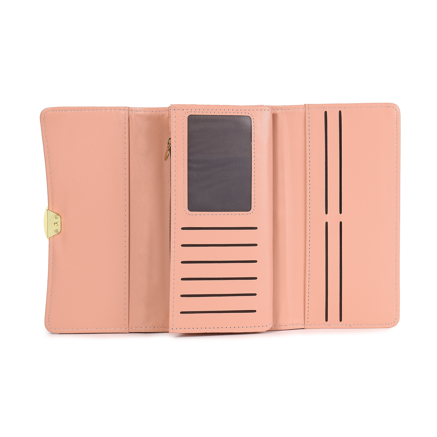 Personalized Long Women Leather Wallet Custom with Birth Flower and Name