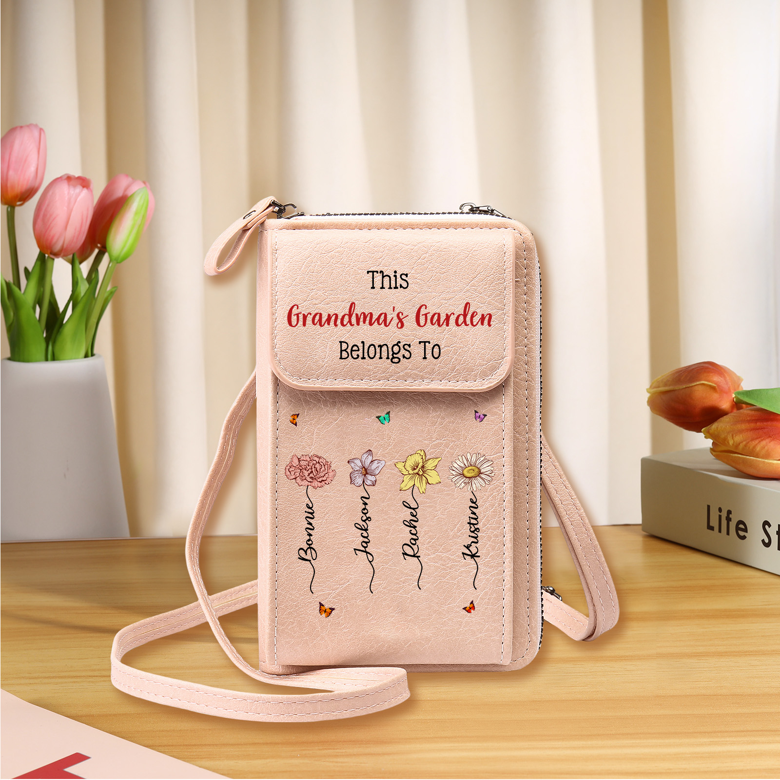Custom Crossbody Phone Purse with Name Practical Gift for Grandma & Mom | Jessemade