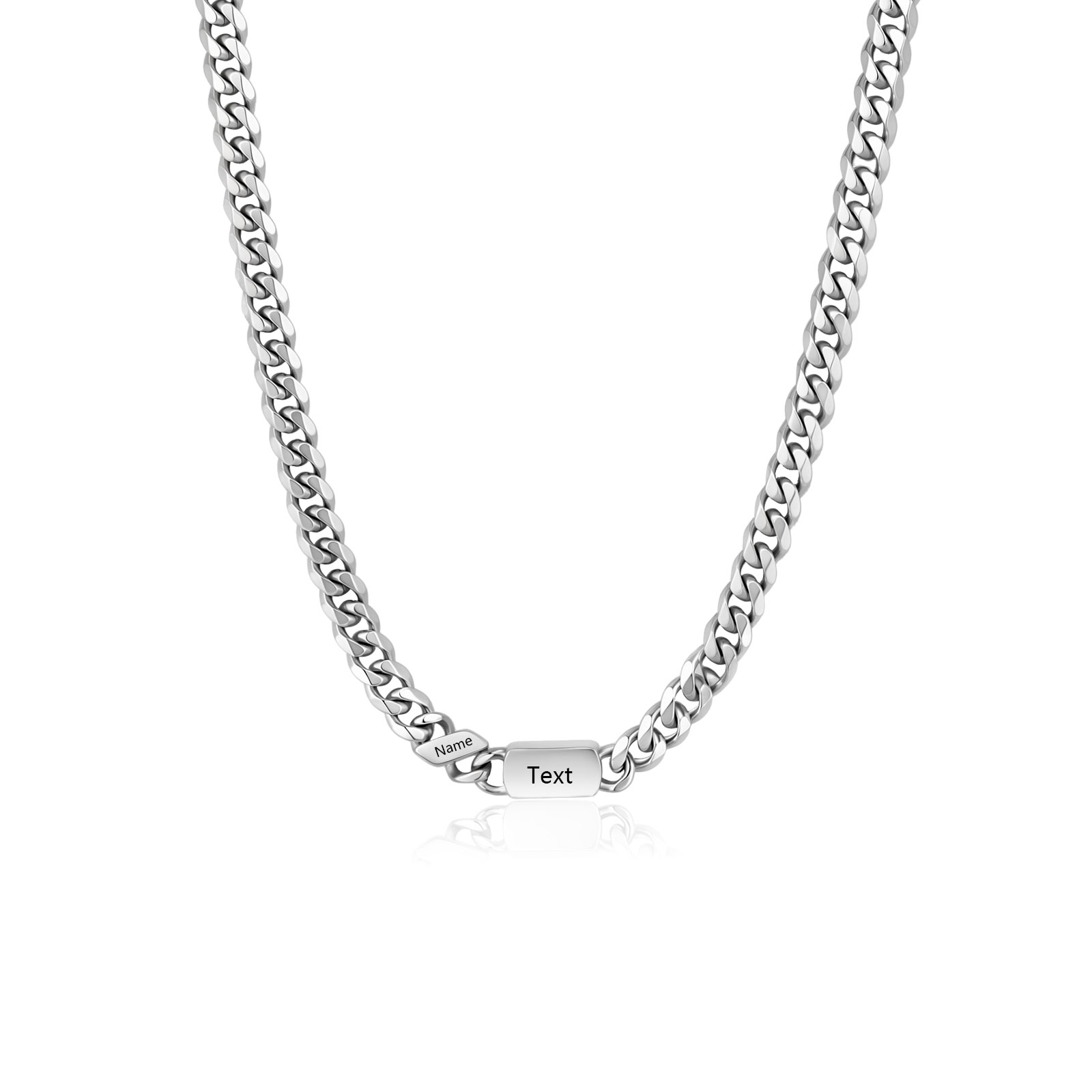 Personalized Cuban Chain Necklace for Dad Grandpa Man Cutsomized with 1-6 Names and Engraved Text stainless steel necklace birthday gift, Father’s Day gift for dad | Jessemade